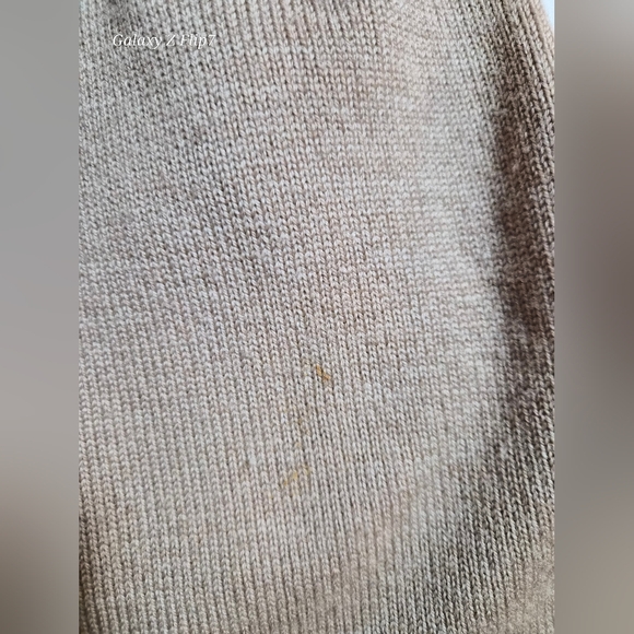 ​Talbots Petites 100% Merino Wool Cardigan with Faux Fur Collar LP Tan Belted - Picture 10 of 11